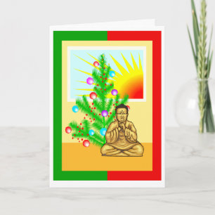 Jul Buddha w/Träd Helgkort