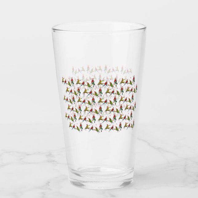 Jul Budgie Frenzy Glass Glaskopp (Framsida)
