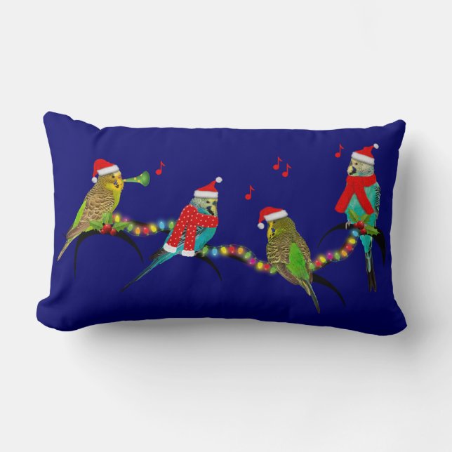 Jul Budgie Frenzy Pillow (flottan) Lumbarkudde (Framsida)