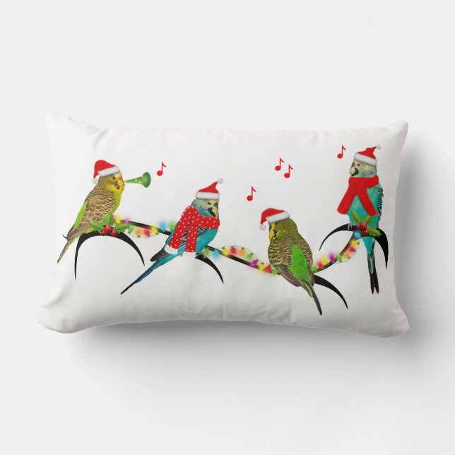 Jul Budgie Frenzy Pillow (välj färg) Lumbarkudde (Framsida)
