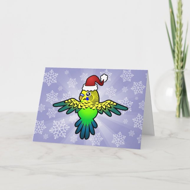 Jul Budgie Helgkort (Framsida)