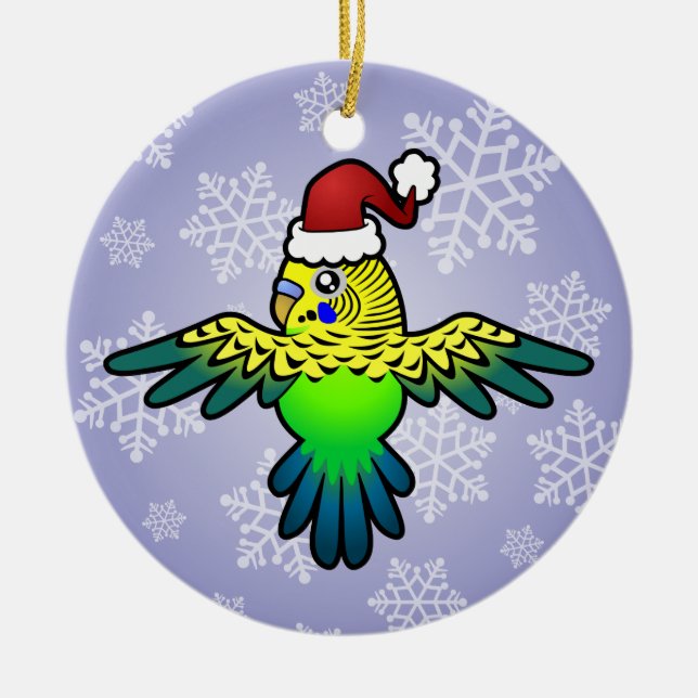Jul Budgie Julgransprydnad Keramik (Framsidan)