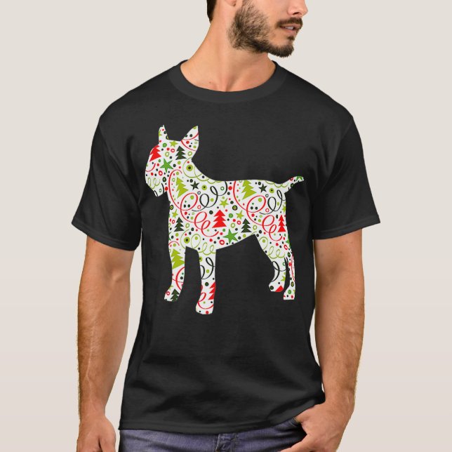 Jul Bull Terrier Hund Wrapping Papper T Shirt (Framsida)