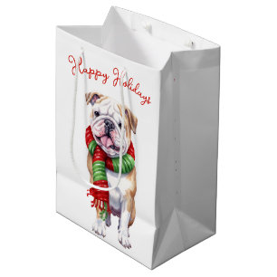 Jul Bulldog i en scarf