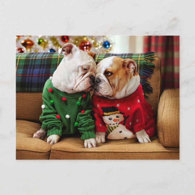 Jul Bulldog i Sverige Inbjudan Vykort (Framsida)