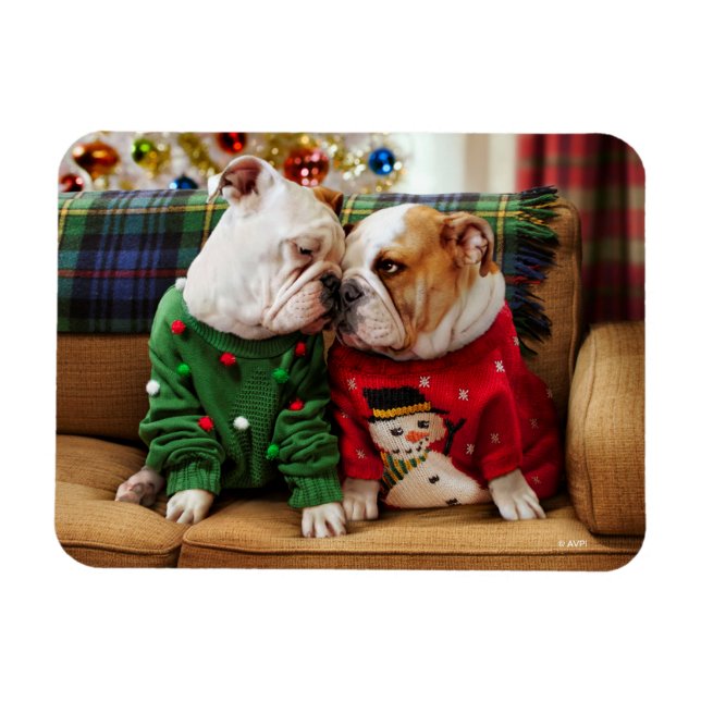 Jul Bulldog i Sverige Magnet (Horisontell)