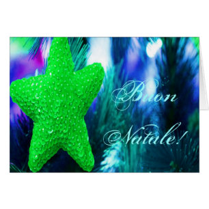 Jul Buon Natale Grönt Julstjärnan I Hälsningskort
