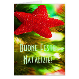 Jul Buone Feste Natalizie Red Star III Hälsningskort