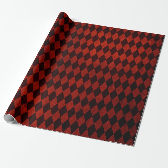 Jul Burgundy Red Grunge Presentpapper (Utrullad)