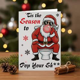 Jul Bursdag Tomte Solglasögon Roligt Kort