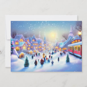 Jul: byn tåg julkort