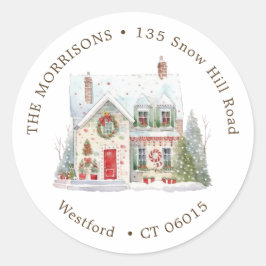 Jul - byt Adress - nytt hem Runt Klistermärke