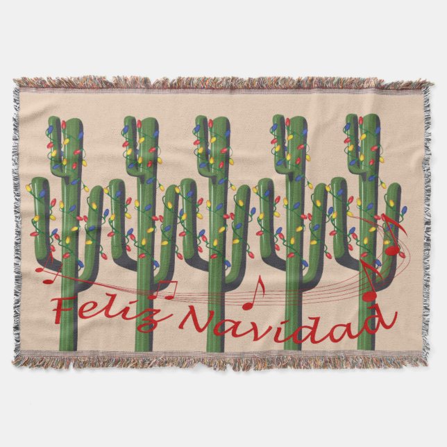 Jul Cactus Feliz Navidad Filt (Framsidan)