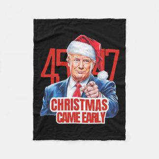 Jul Came Tidigt Funny Donald Trump Santa Clau Fleecefilt