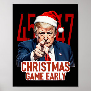 Jul Came Tidigt Funny Donald Trump Santa Clau Poster
