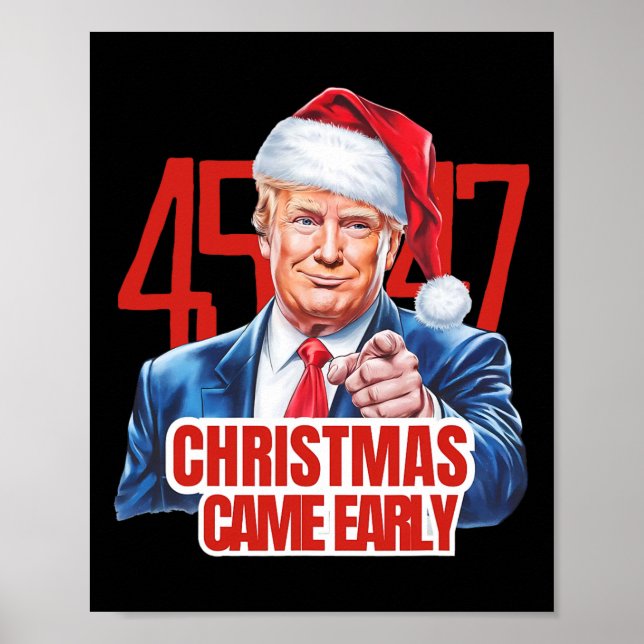 Jul Came Tidigt Funny Donald Trump Santa Clau Poster (Framsidan)