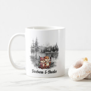 Jul Campin Sjö Skogen Nyligen loved Couple Marmot Kaffemugg