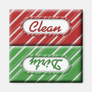 Jul Candy cane Clean Dirty Dishwasher Magnet
