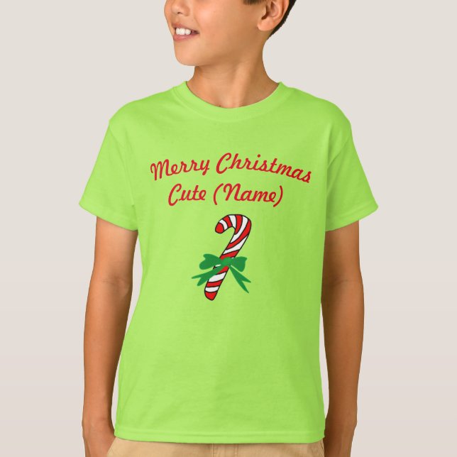 Jul Candy cane - David Kids Basic T-Shirt (Framsida)