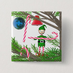 Jul Candy cane Elf Knapp