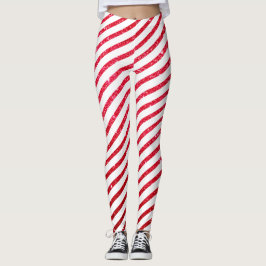 Jul Candy cane Glitter strimlad Helgdag Leggings