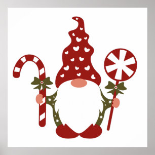 Jul Candy cane Gnome Poster