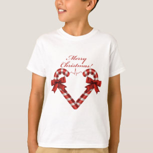 Jul Candy cane Heart Ekg Strip Anpassningsbar Tee