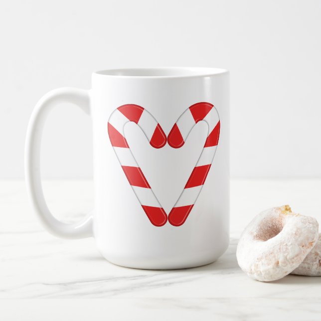 Jul Candy cane Heart Mugg (Med munk)
