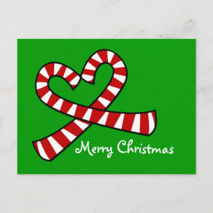Jul Candy cane Heart-vykort Helg Vykort