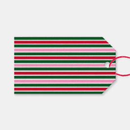 Jul Candy cane i Rand i Rosa Grönt och Röd Presentetikett