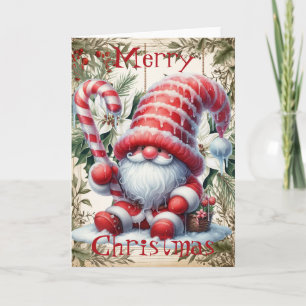 Jul Candy cane Icing Gnome Kort