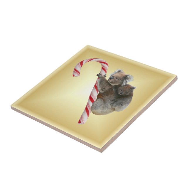 Jul Candy cane Koalas Kakelplatta (Sidan)