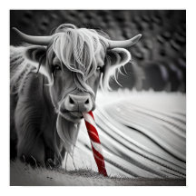 Jul-Candy cane-kritikerna Highland Cow