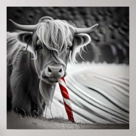 Jul-Candy cane-kritikerna Highland Cow Poster
