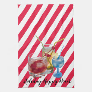 Jul candy cane lycklig kökshandduk
