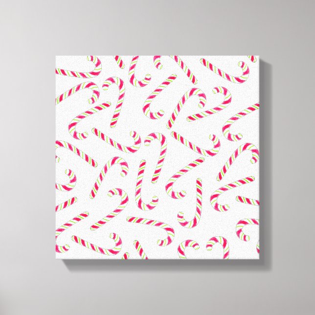 Jul candy cane mönster canvastryck (Framsida)