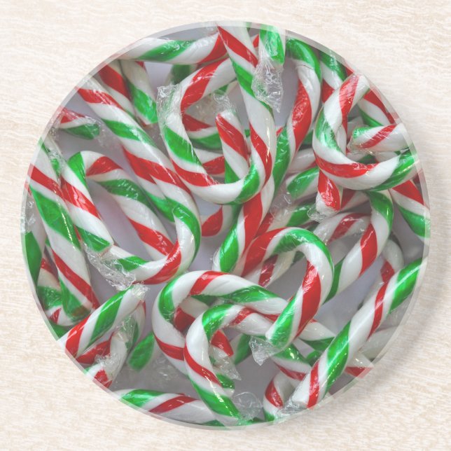 Jul candy cane mönster underlägg sandsten (Framsidan)