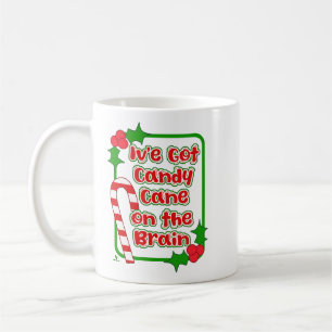Jul Candy cane på Brain Helgdag Joy Kaffemugg