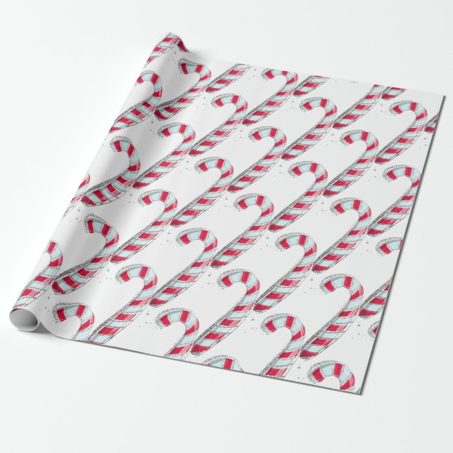 Jul Candy cane Presentpapper (Utrullad)