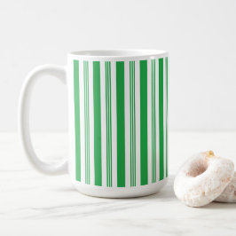 Jul Candy cane Rand, Grönt, Vit Kaffemugg