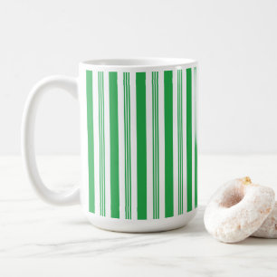 Jul Candy cane Rand, Grönt, Vit Kaffemugg