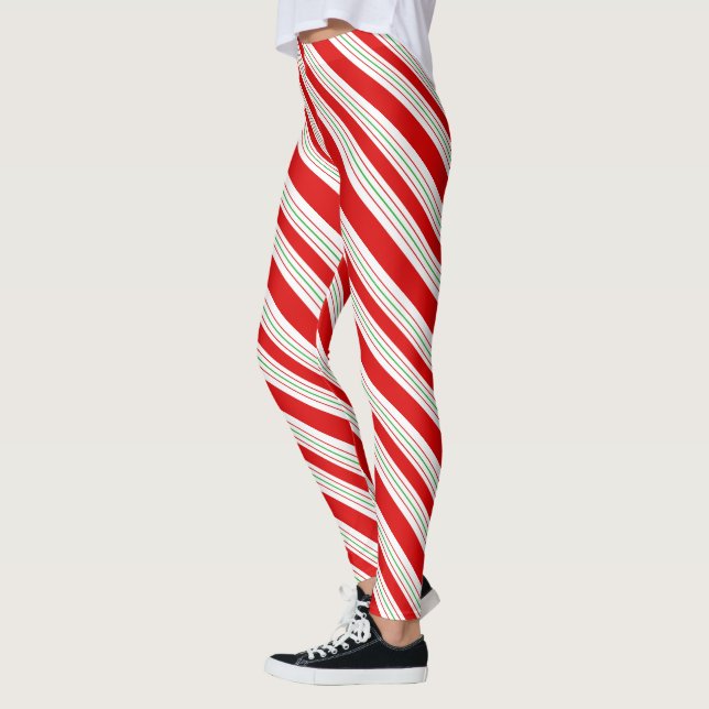 Jul Candy cane Rand ID259 Leggings (Vänster)