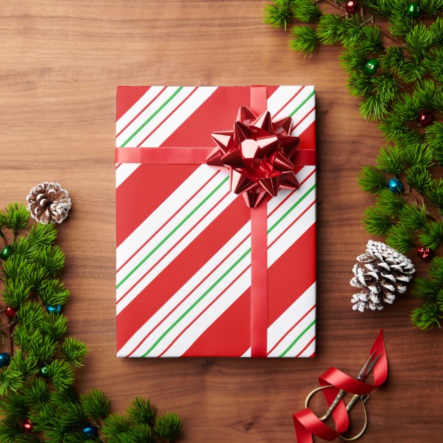 Jul Candy cane Rand ID259 Presentpapper (Julgåva)