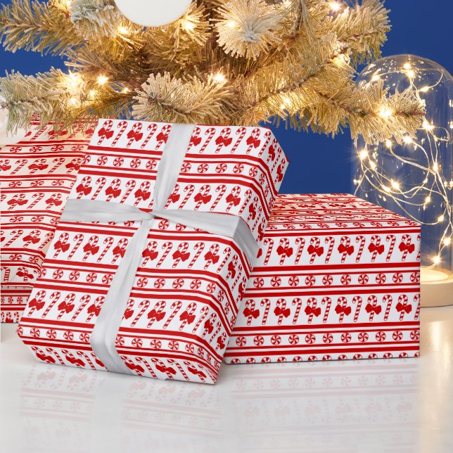 Jul Candy cane Rand Presentpapper (Helgdagar)