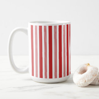 Jul Candy cane Rand, Röda, Vita Kaffemugg
