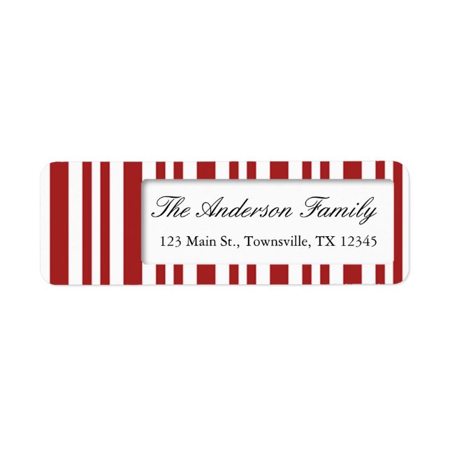 Jul Candy cane Returadress Etikett (Framsidan)