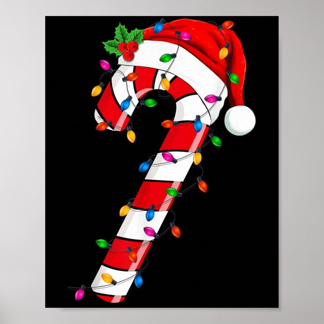 Jul Candy cane Santa Julafton Kids Småbarn Ungdom Poster (Framsidan)