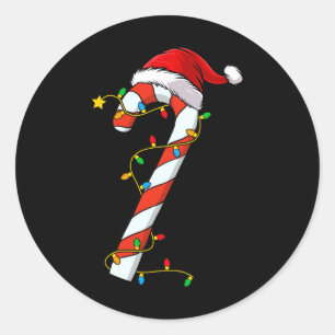 Jul Candy cane Santa Julafton Kids Småbarn Ungdom Runt Klistermärke
