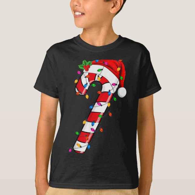 Jul Candy cane Santa Julafton Kids Småbarn Ungdom T Shirt (Framsida)