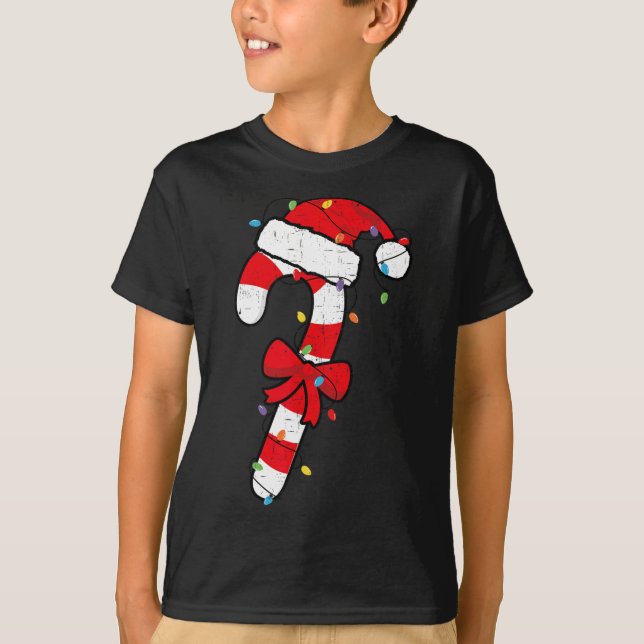 Jul Candy cane Santa Julafton Kids Småbarn Ungdom T Shirt (Framsida)